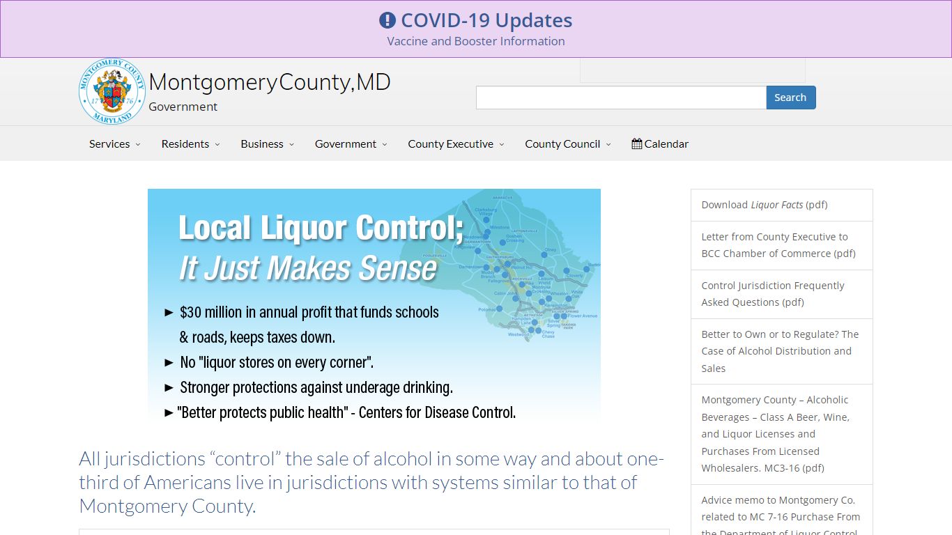 Local Liquor Control - Montgomery County, MD